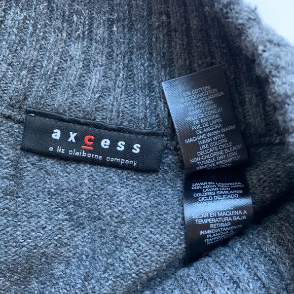 Axcess Liz Claiborne Short Sleeve Long Line 6% Angora Blend Cardigan Size Medium - Picture 5 of 7